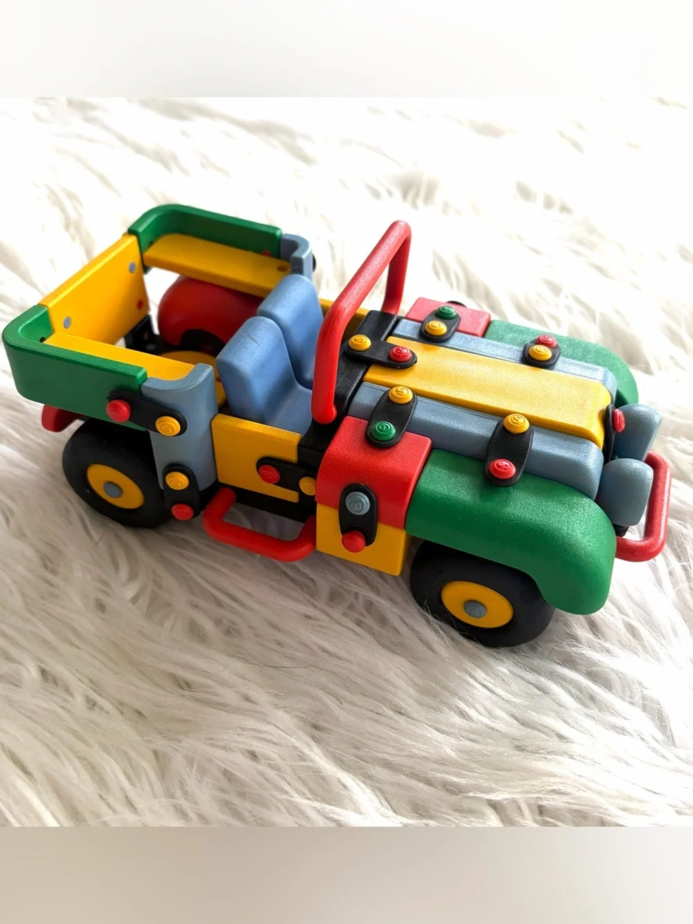 Colorful Green & Yellow Kids Toy Jeep